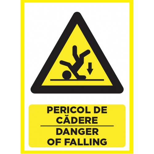 Indicator Pentru pericol de cadere danger of falling, Sticker autocolant