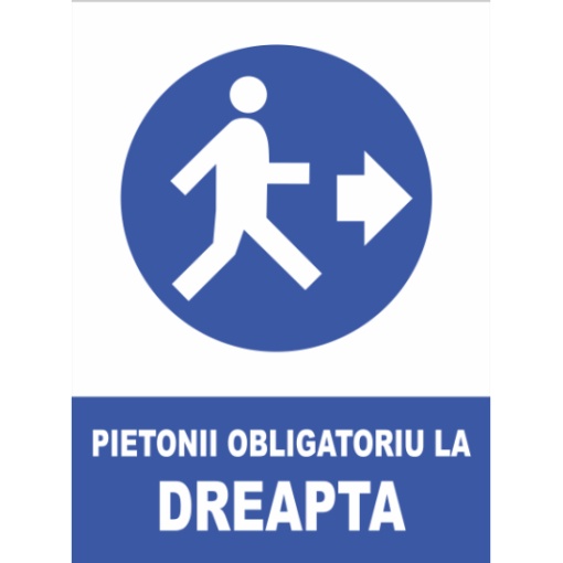 Indicator Pietonii obligatoriu la dreapta, Sticker autocolant