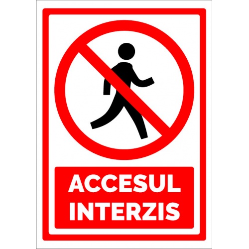 Indicator Semn de accesul interzis, Sticker autocolant