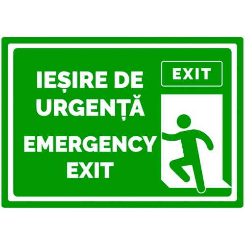 Indicator Semn de iesire de urgenta emergency exit, Sticker autocolant