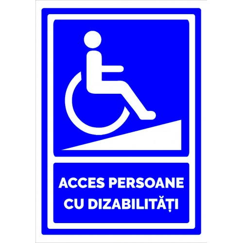 Indicator Semn pentru acces persoane cu dizabilitati, Sticker autocolant
