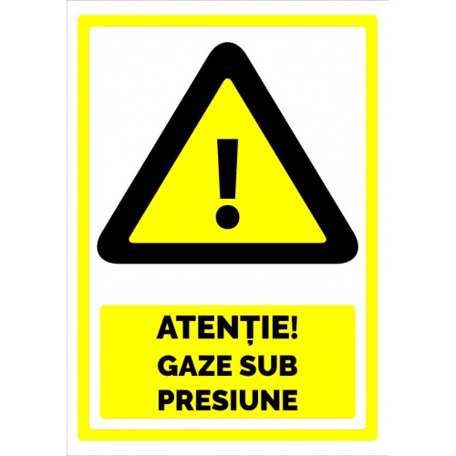 Indicator Semn pentru gaze sub presiune, Sticker autocolant