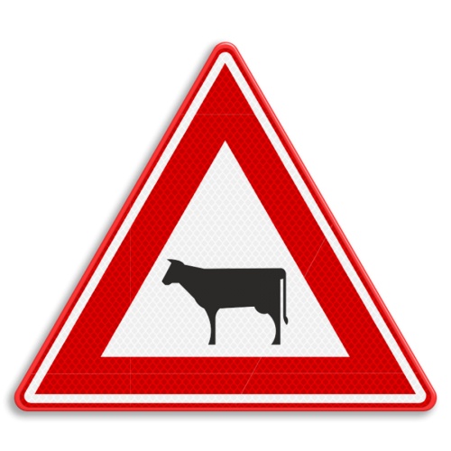 Indicator Trecere pentru vite, Sticker autocolant