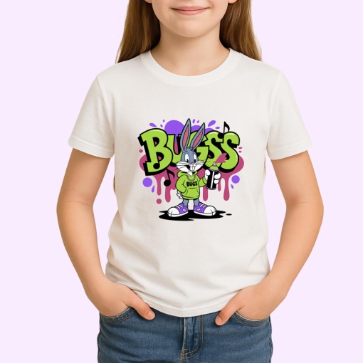 Tricou Bugs Bunny chill vibes cu hanorac verde Copii | Dama | Barbat Barbat