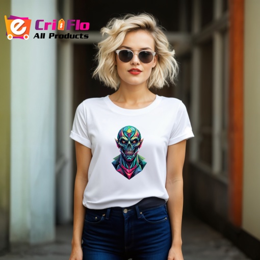 Tricou Craniu Extraterestru Cyberpunk, Copii | Dama | Barbat