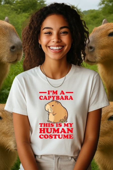 Tricou dama CapyBara - Sunt un capybara iar acesta este costumul meu de om