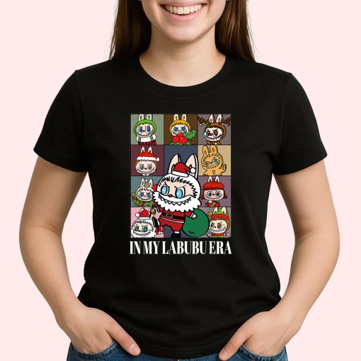 Tricou Labubu tabla craciun, Unisex Dama si Barbat | Copii, Culoare Negru