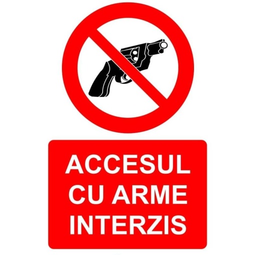 Indicator Accesul cu arme interzis indicator de interzicere, Sticker autocolant