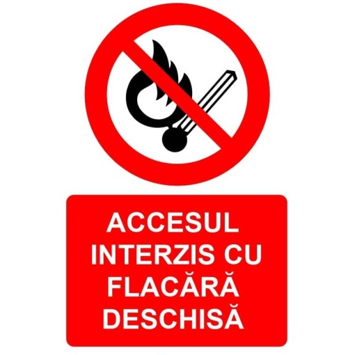 Indicator Accesul interzis cu flacara deschisa indicator de interzicere, Sticker autocolant