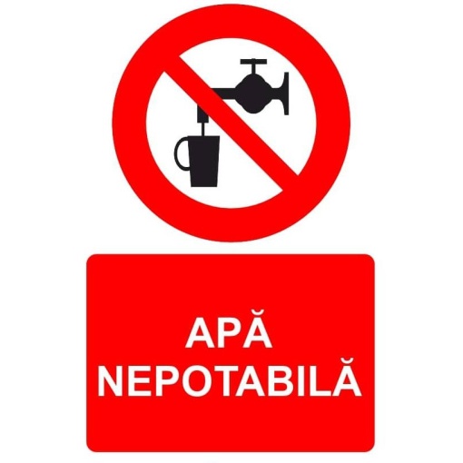 Indicator Apa nepotabila indicator de interzicere, Sticker autocolant
