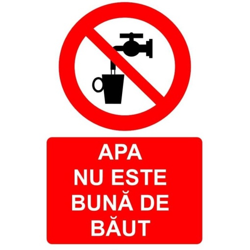 Indicator Apa nu este buna de baut indicator de interzicere, Sticker autocolant