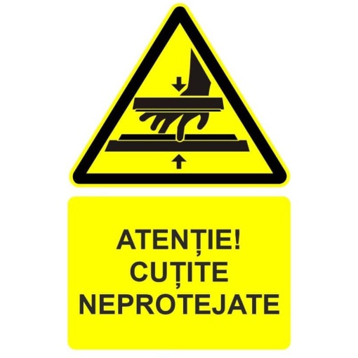 Indicator Atentie cutite neprotejate indicator de avertizare, Sticker autocolant