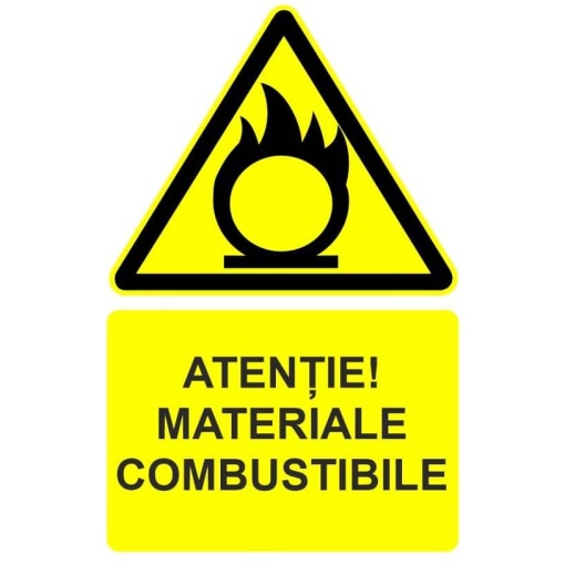 Indicator Atentie materiale combustibile indicator de avertizare, Sticker autocolant