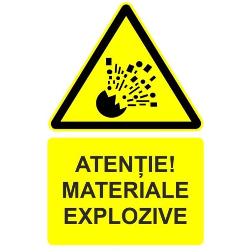 Indicator Atentie materiale explozive indicator de avertizare, Sticker autocolant