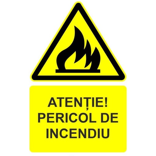 Indicator Atentie pericol de incendiu indicator de avertizare, Sticker autocolant