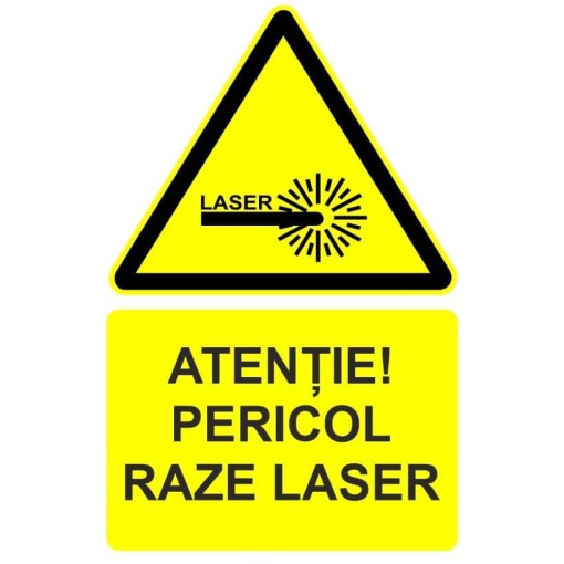 Indicator Atentie pericol raze laser indicator de avertizare, Sticker autocolant