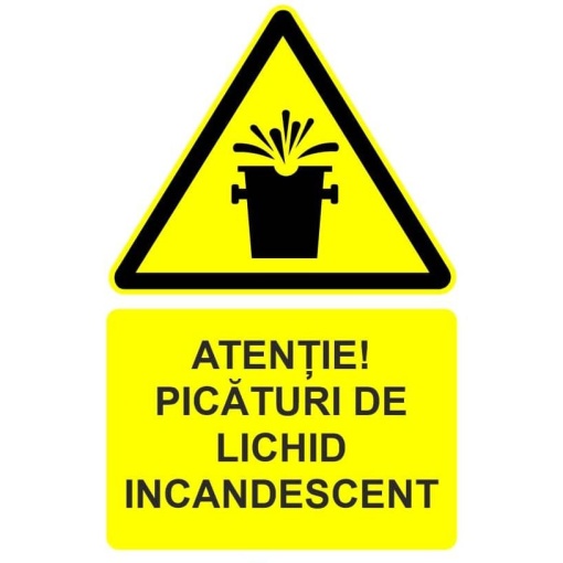 Indicator Atentie picaturi de lichid incandescent indicator de avertizare, Sticker autocolant