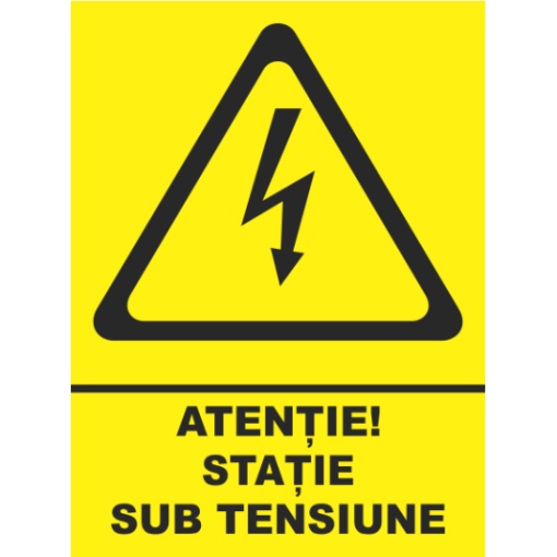 Indicator Atentie statie sub tensiune, Sticker autocolant