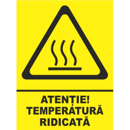 Indicator Atentie temperatura ridicata, Sticker autocolant