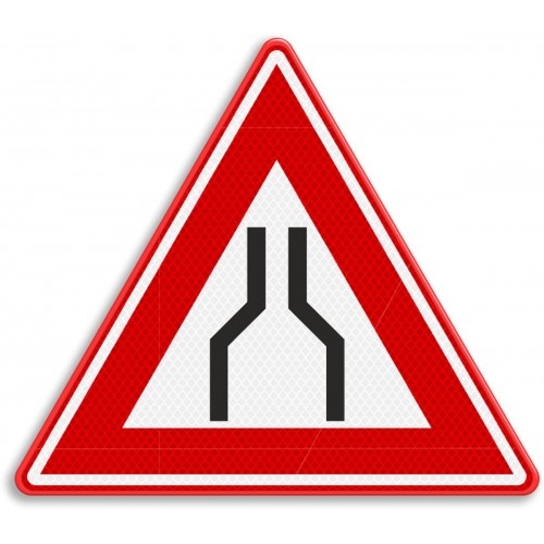 Indicator De circulatie pentru drum ingustat, Sticker autocolant