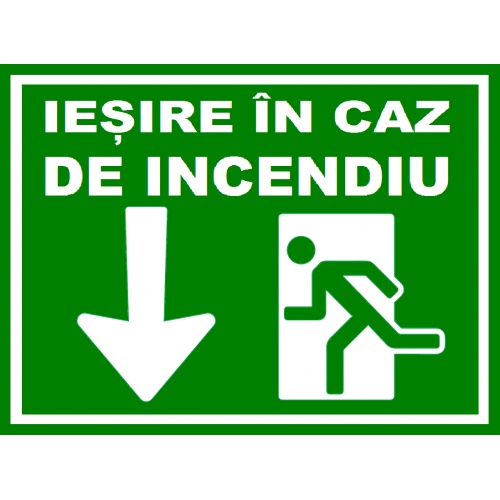 Indicator De salvare pentru iesire in caz de incendiu, Sticker autocolant