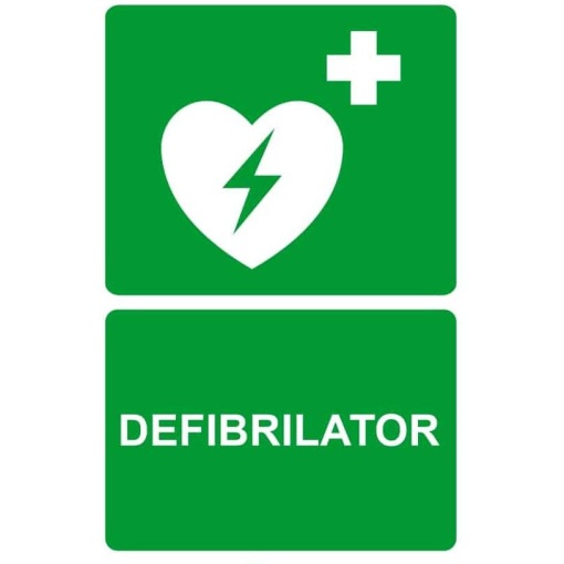 Indicator Defibrilator, Sticker autocolant