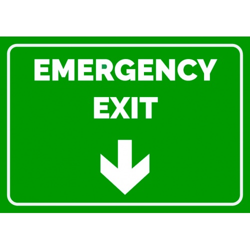 Indicator Emergency exit, Sticker autocolant