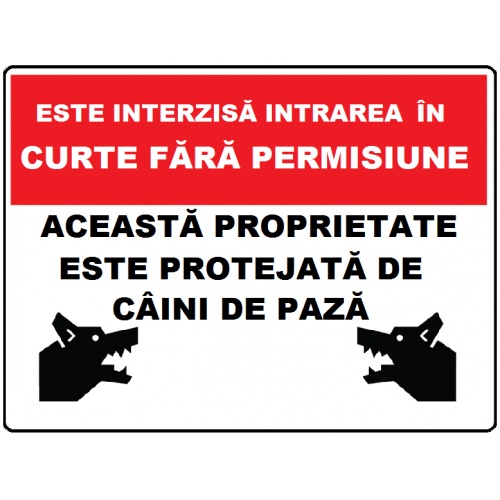 Indicator Este interzisa intrarea in curte fara permisiune, Sticker autocolant