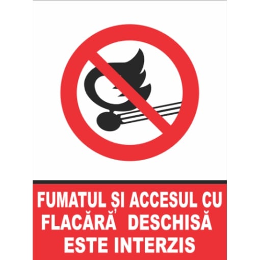 Indicator Flumatul si accesul cu flacara deschisa este interzis, Sticker autocolant