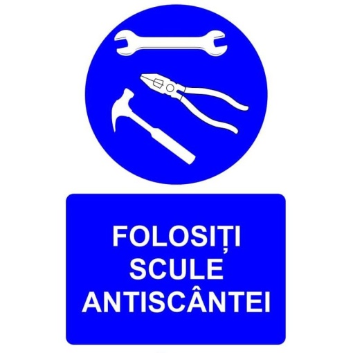 Indicator Folositi scule antiscantei indicator de obligativitate, Sticker autocolant