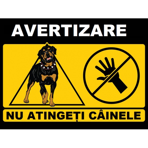 Indicator Nu atingeti cainele, Sticker autocolant