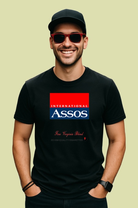 Tricou Assos tigari vintage fine virginia blend design clasic, Copii | Dama | Barbat , tricou negru