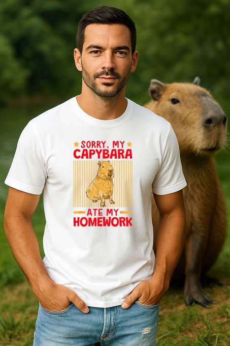 Tricou Barbat CapyBara - Scuze capybara mi-a mancat tema