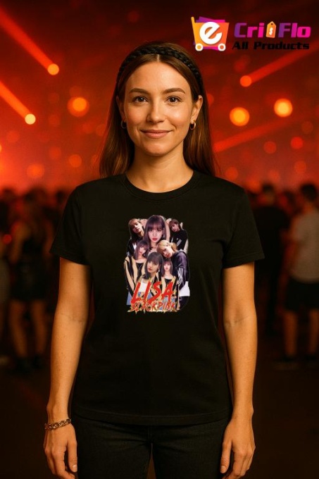 Tricou KPOP dama cu trupa formatia lisa 5 , music Coreean 258