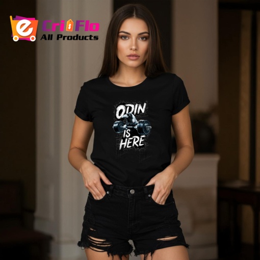 Tricou Odin Is Here Zeu Nordic Haltere, Copii | Dama | Barbat, culoare negru