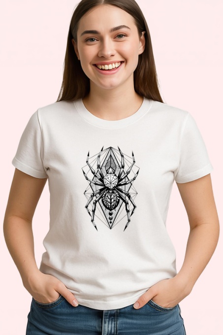 Tricou Paianjen Geometric Linie Neagra, Copii | Dama | Barbat