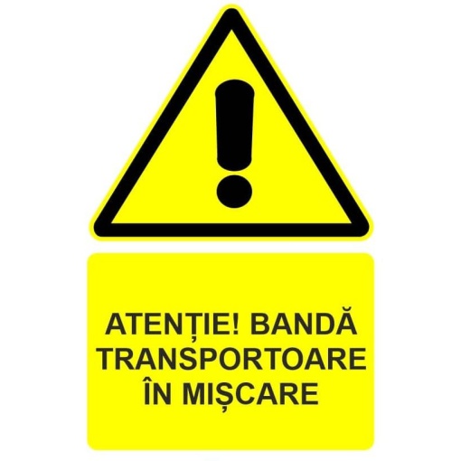 Indicator Atentie banda transportoare in miscare indicator de avertizare, Sticker autocolant