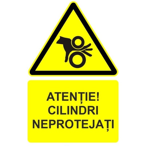 Indicator Atentie cilindri neprotejati indicator de avertizare, Sticker autocolant