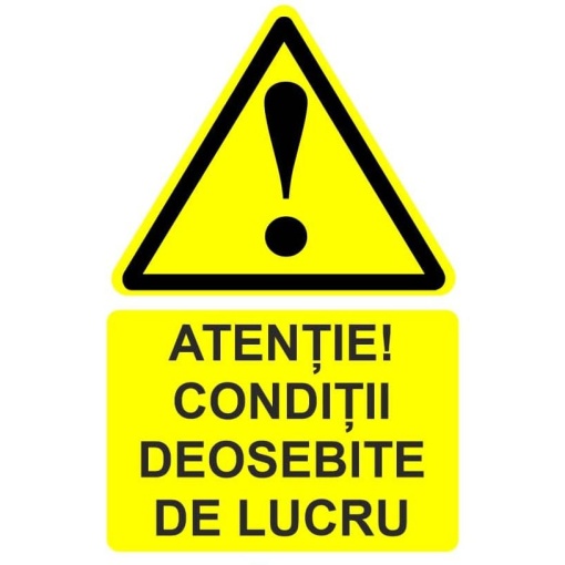 Indicator Atentie conditii deosebite de lucru indicator de avertizare, Sticker autocolant