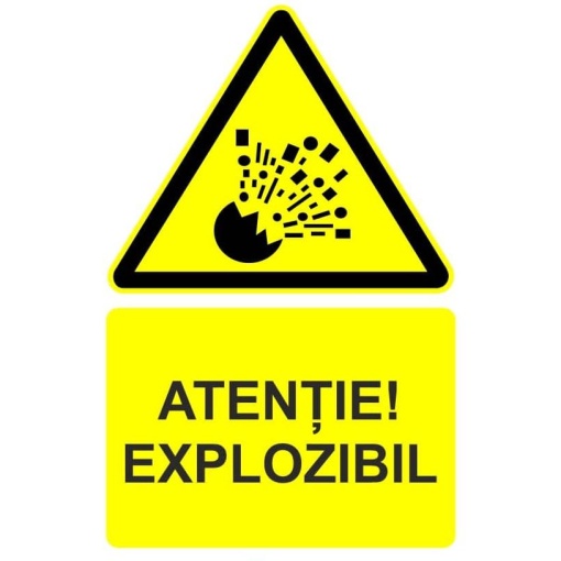 Indicator Atentie explozibil indicator de avertizare, Sticker autocolant