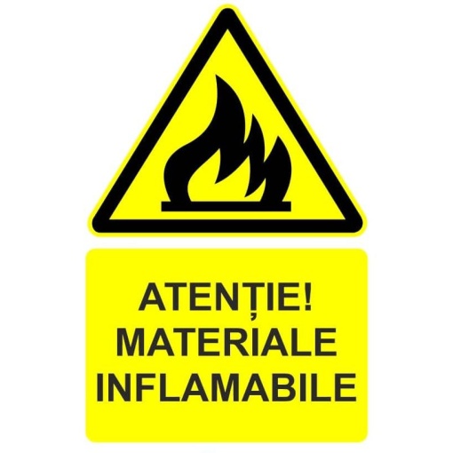Indicator Atentie materiale inflamabile indicator de avertizare, Sticker autocolant