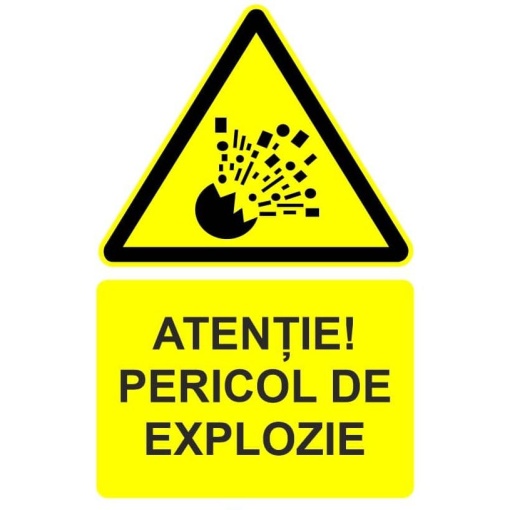 Indicator Atentie pericol de explozie indicator de avertizare, Sticker autocolant