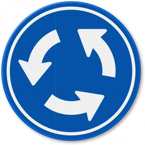 Indicator de circulatie pentru sens giratoriu, Sticker autocolant