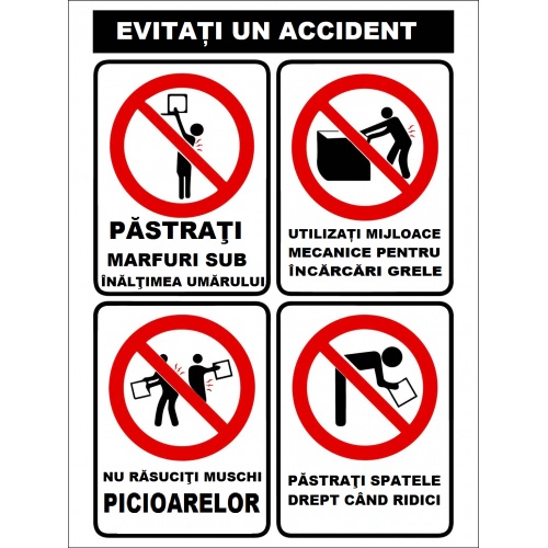 Indicator evitati un accident protectia muncii, Sticker autocolant