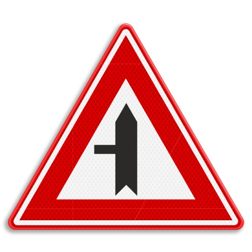 Indicator Intersectie prioritate drum lateral stanga, Sticker autocolant