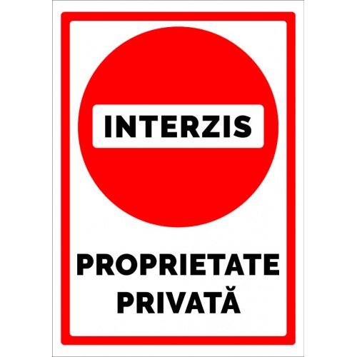 Indicator Interzis proprietate privata, Sticker autocolant