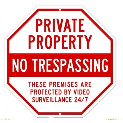 Indicator No trespassing, Sticker autocolant
