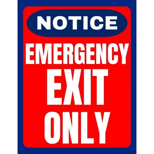 Indicator Notice emergency exit only signs, Sticker autocolant