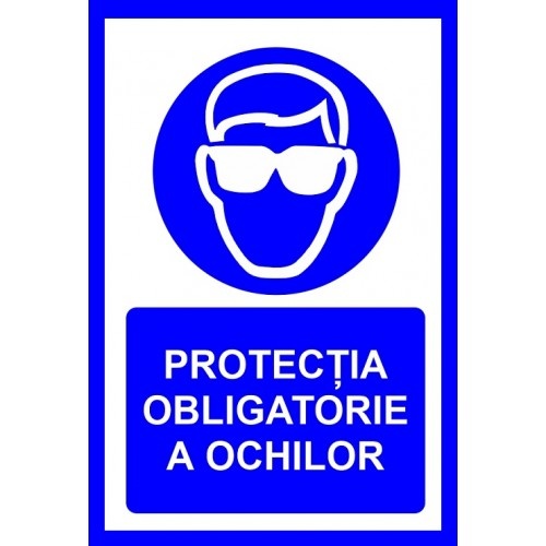 Indicator Pentru protectia obligatorie a ochilor, Sticker autocolant