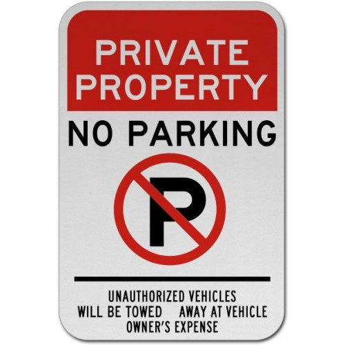 Indicator Private Property No Parking Sign, Sticker autocolant